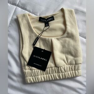 NWT JLUXLABEL Soft Cream Gathered Top